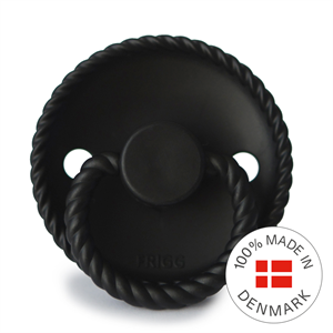 FRIGG Rope - Round Silicone Pacifier - Jet Black - Size 1